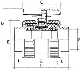 ZAWÓR KULOWY PVC KW/KW